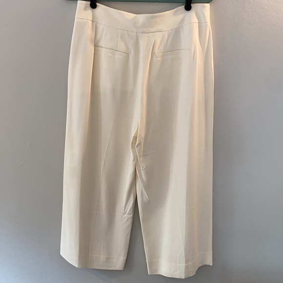 NWT A.L.C. Off White Viscose Wide Leg Cropped Pants Trousers Women's 8 - Picture 11 of 16